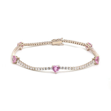 JPBRC-1194/9937 Pink Sapphire Diamond Bracelet | 18K