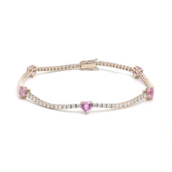 JPBRC-1194/9937 Pink Sapphire Diamond Bracelet | 18K