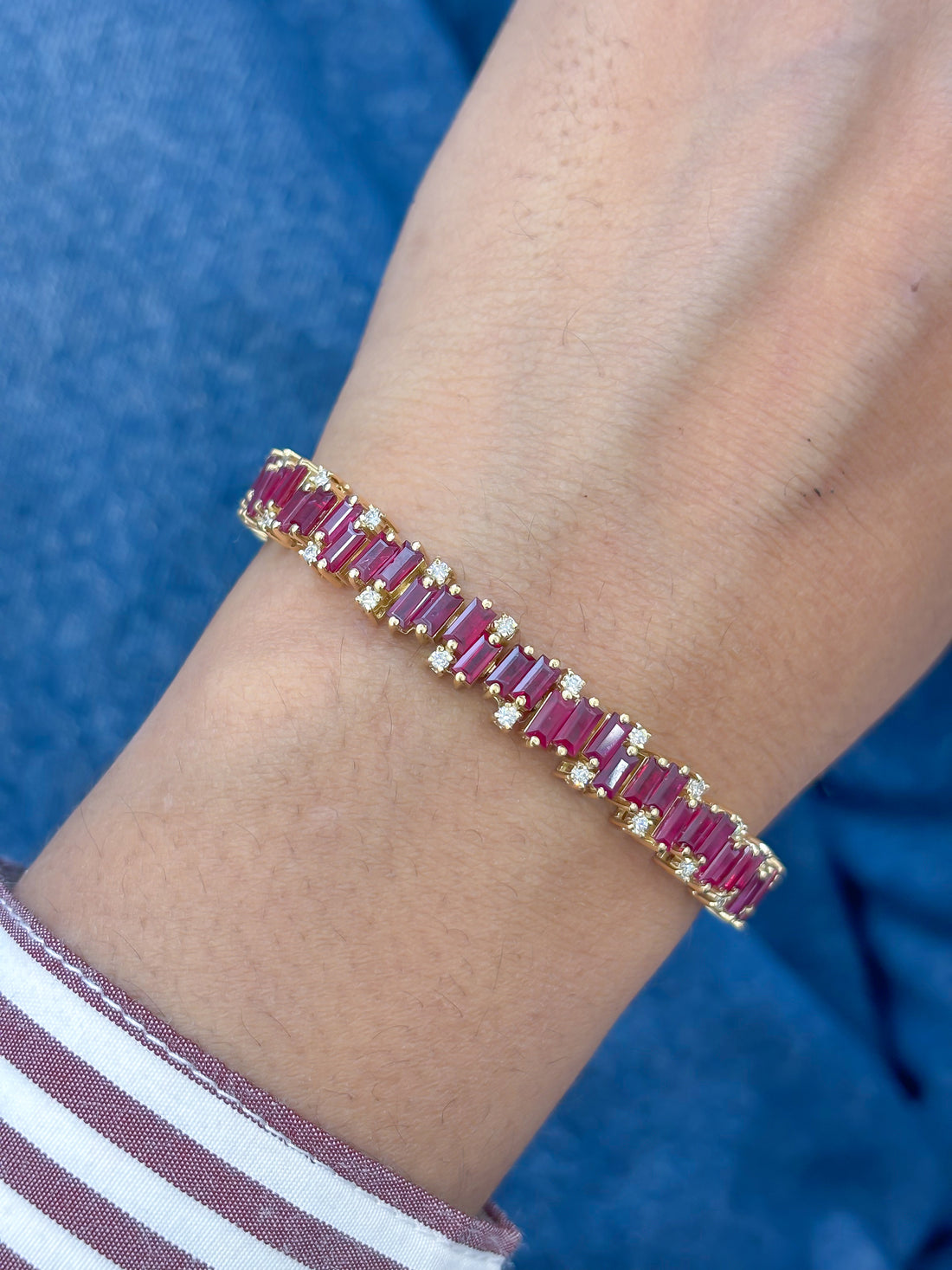 JPBRC-1195/9961 Ruby Diamond Bracelet | 18K
