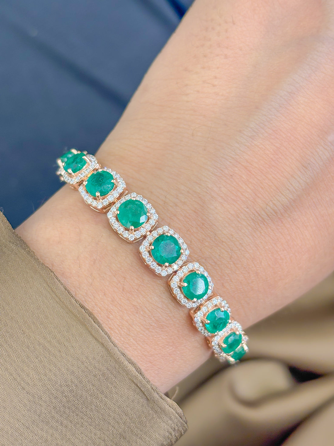 JPBRC-1204/9999 Emerald Diamond Bracelet | 18K