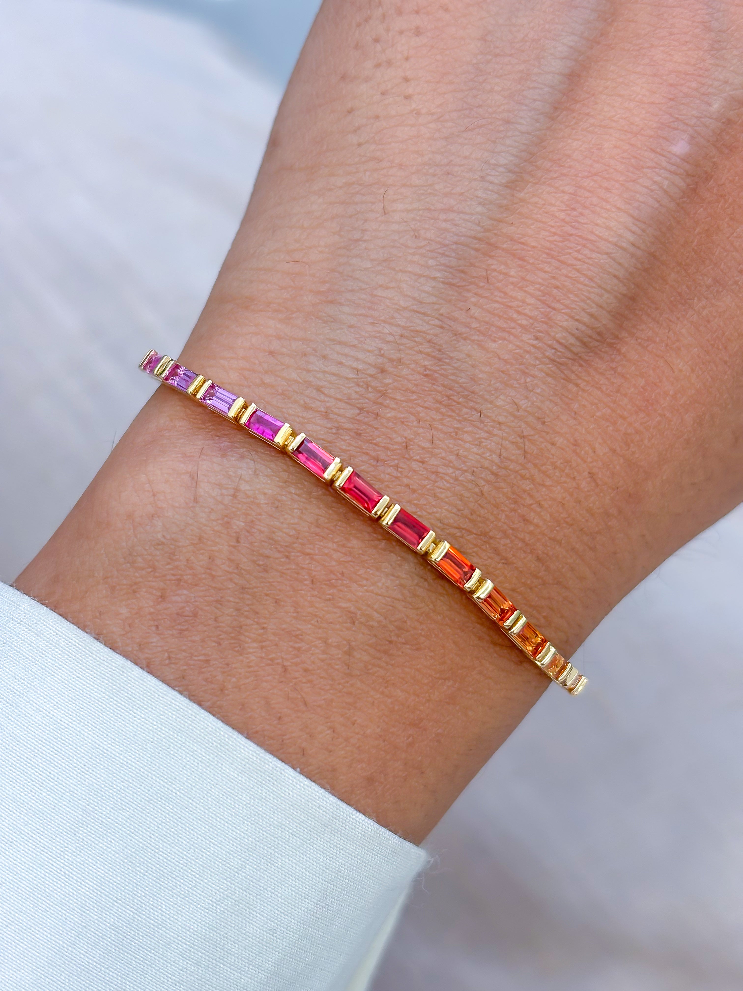 JPBRC-1208/10138 Rainbow Sapphire Bracelet | 18K