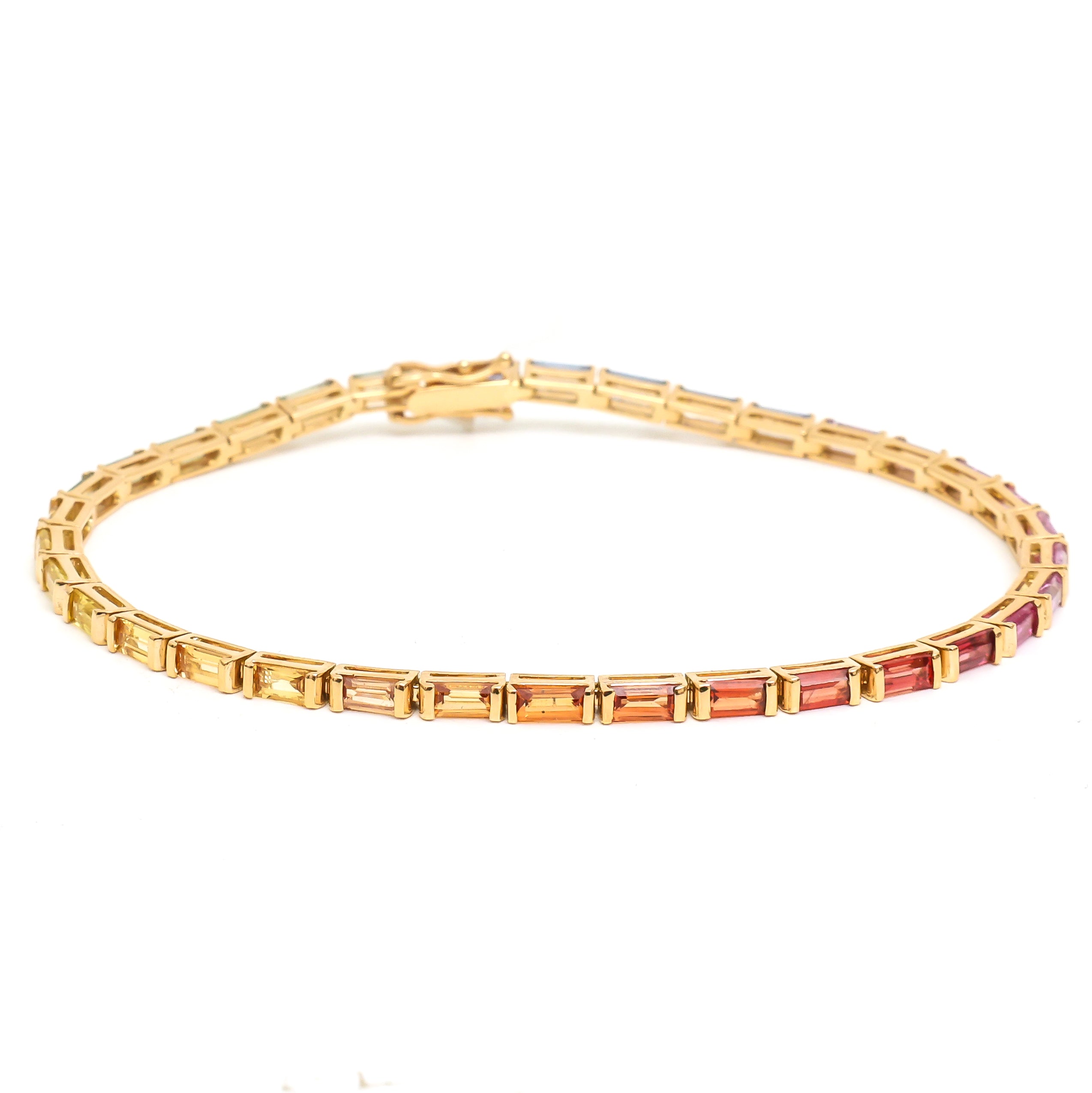 JPBRC-1208/10138 Rainbow Sapphire Bracelet | 18K