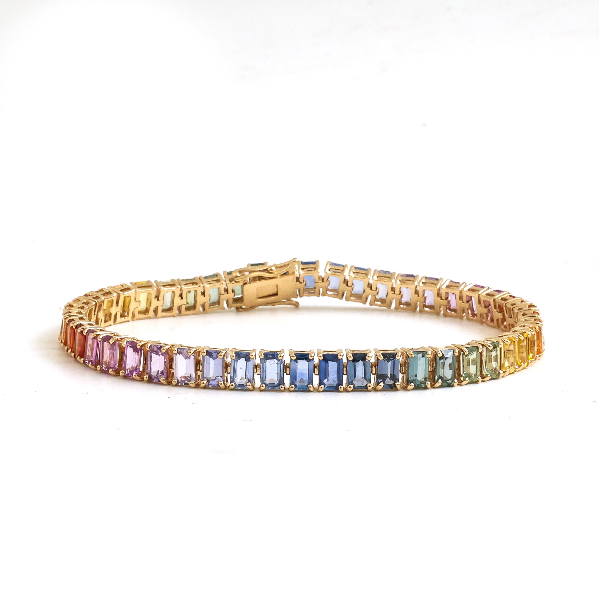 JPBRC-1214/10225 Rainbow Sapphire Bracelet | 14K