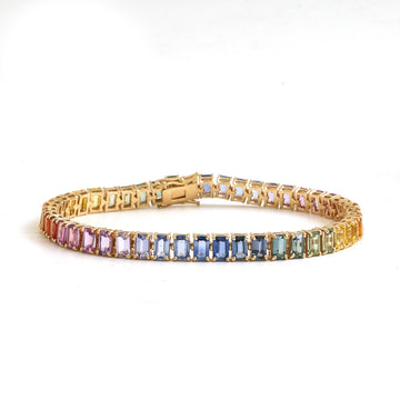 JPBRC-1214/10225 Rainbow Sapphire Bracelet | 14K