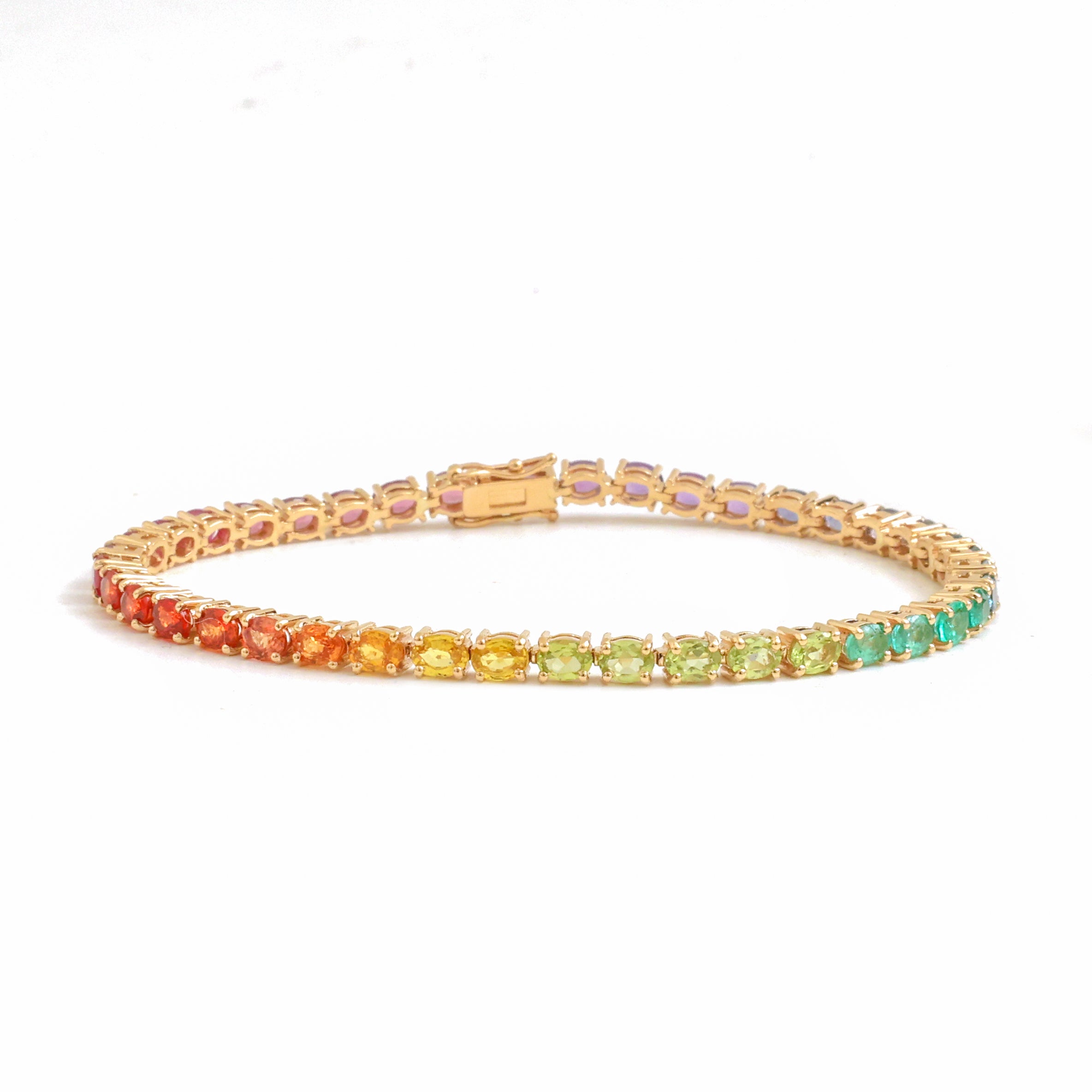 JPBRC-1215/10226 Rainbow Gemstone Bracelet | 14K