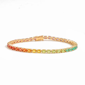 JPBRC-1215/10226 Rainbow Gemstone Bracelet | 14K