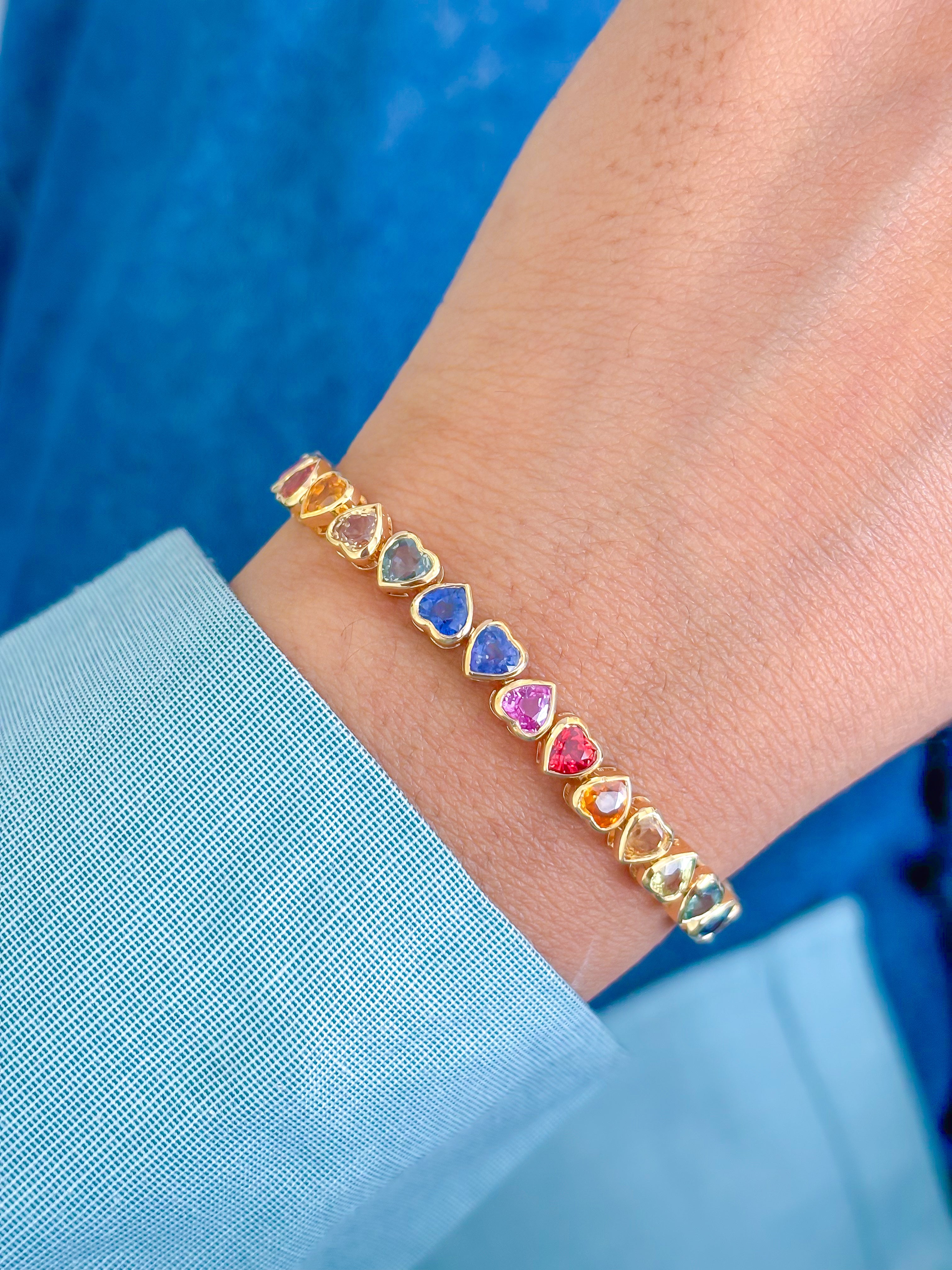 JPBRC-1217/10341 Rainbow Sapphire Bracelet | 18K