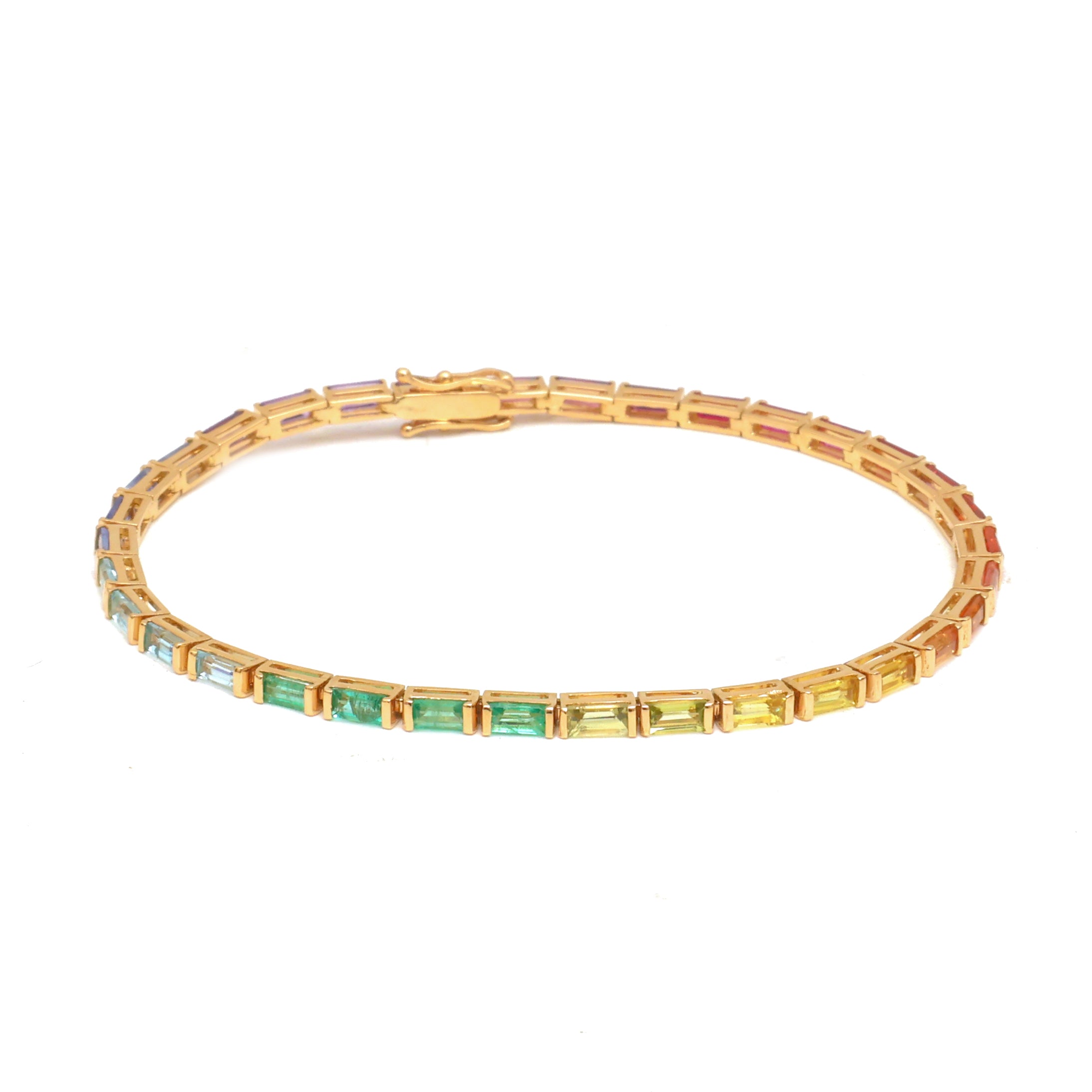 JPBRC-1218/10359 Rainbow Gemstone Bracelet | 18K