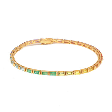 JPBRC-1218/10359 Rainbow Gemstone Bracelet | 18K