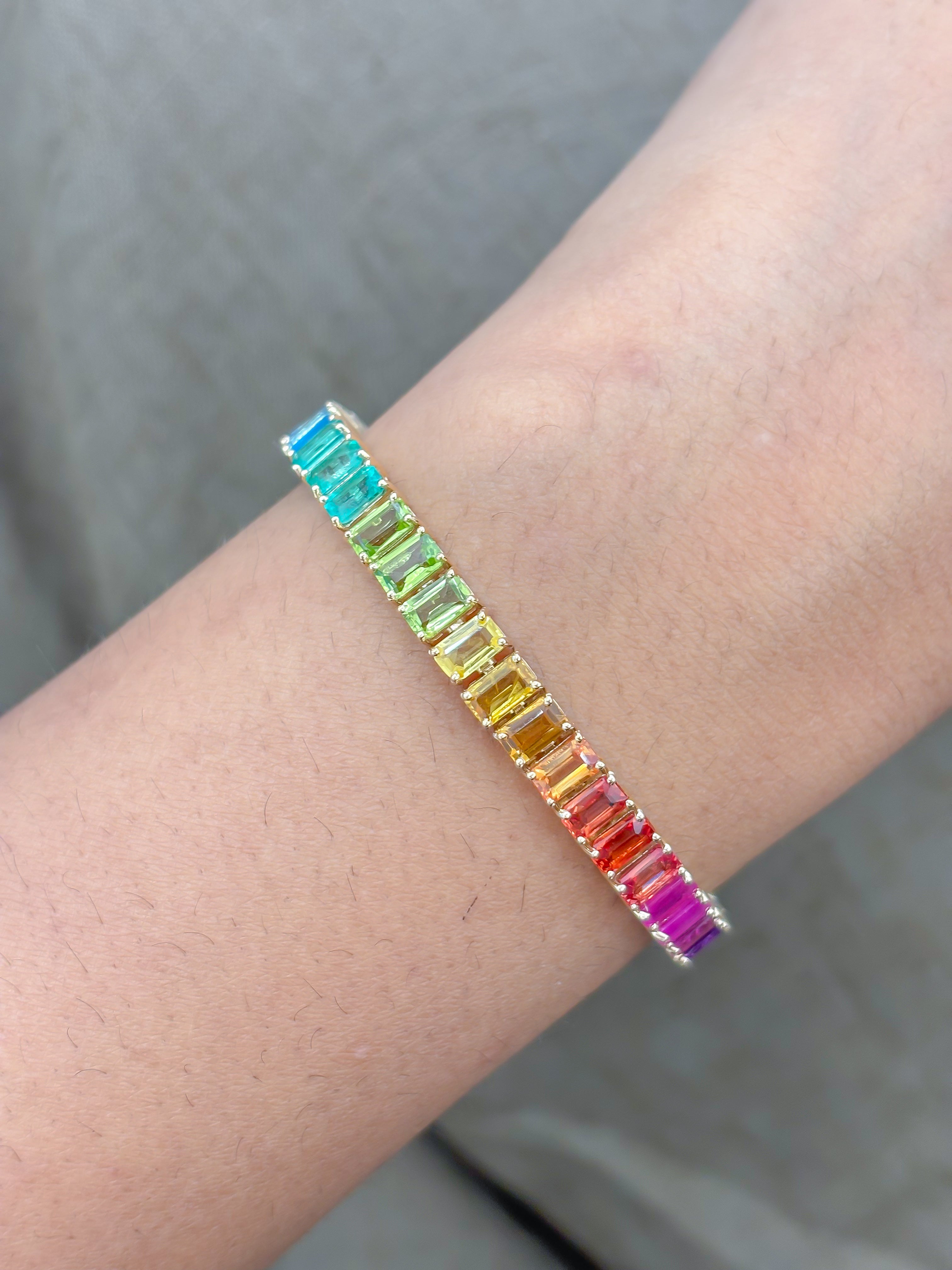 JPBRC-1222/10415 Rainbow Gemstone Bracelet | 14K