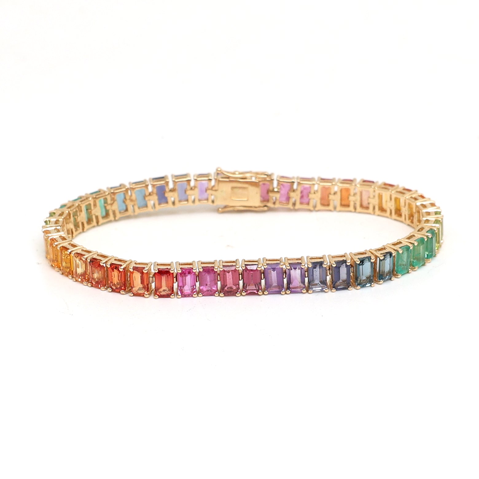 JPBRC-1222/10415 Rainbow Gemstone Bracelet | 14K