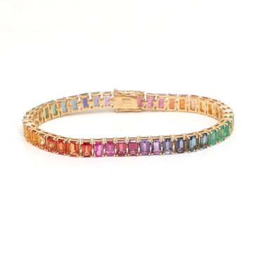 JPBRC-1222/10415 Rainbow Gemstone Bracelet | 14K