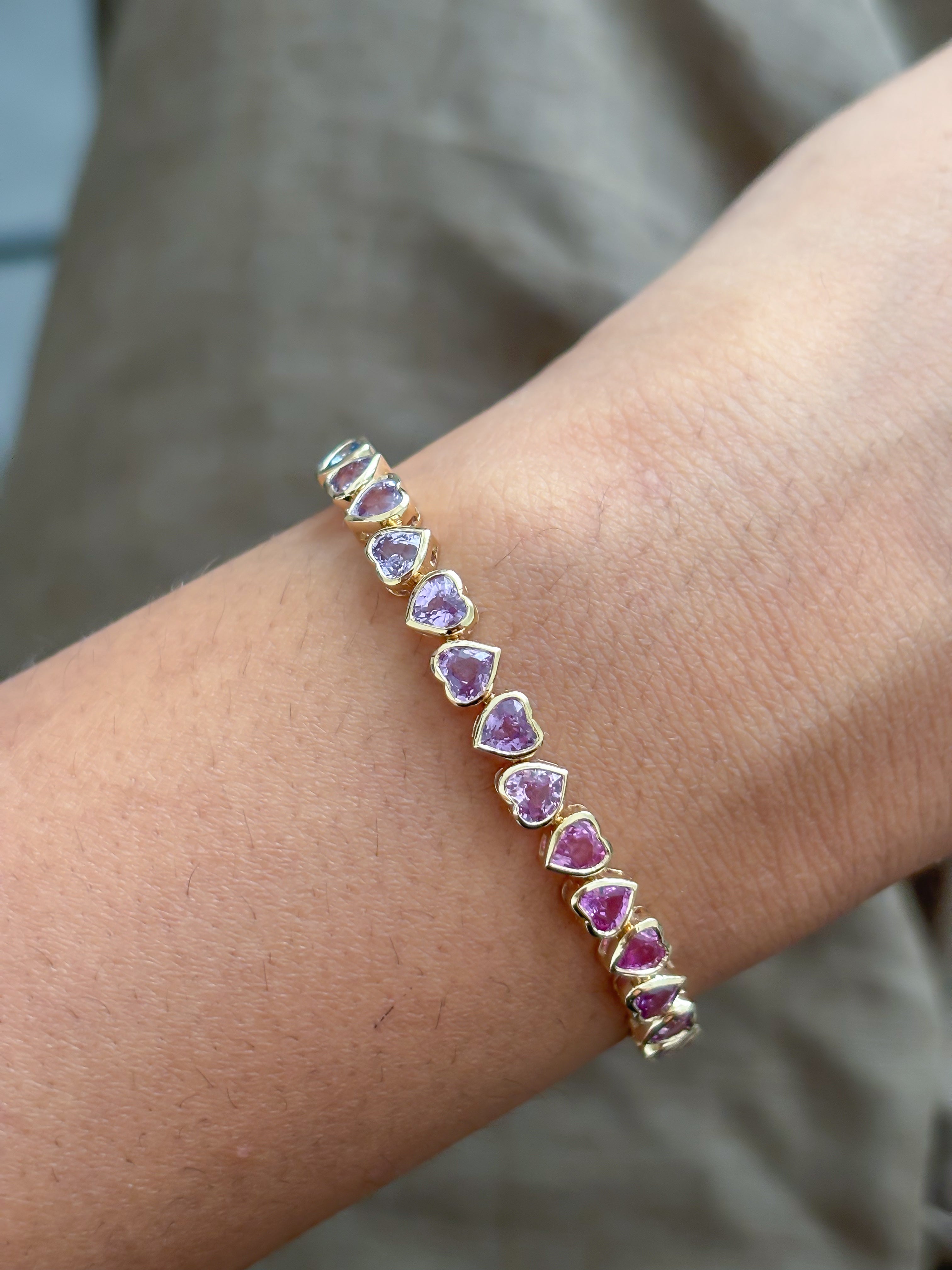 JPBRC-1223/10446 Rainbow Sapphire Bracelet | 14K