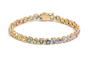 JPBRC-1223/10446 Rainbow Sapphire Bracelet | 14K