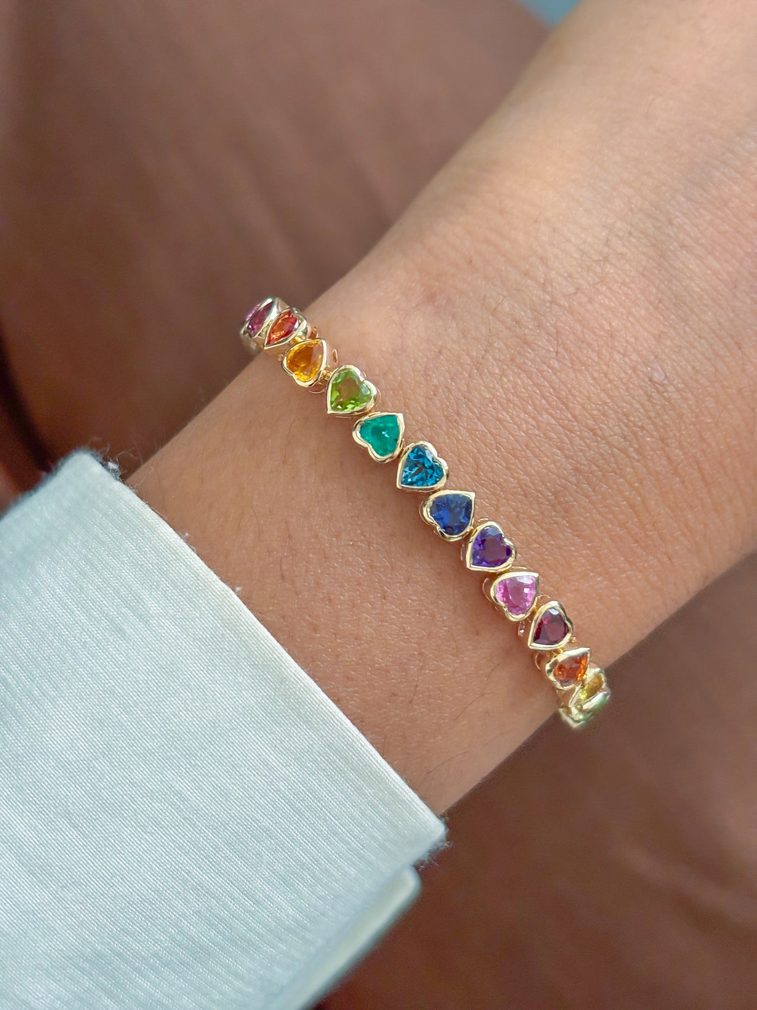 JPBRC-1229/10626 Rainbow Gemstone Bracelet | 14K