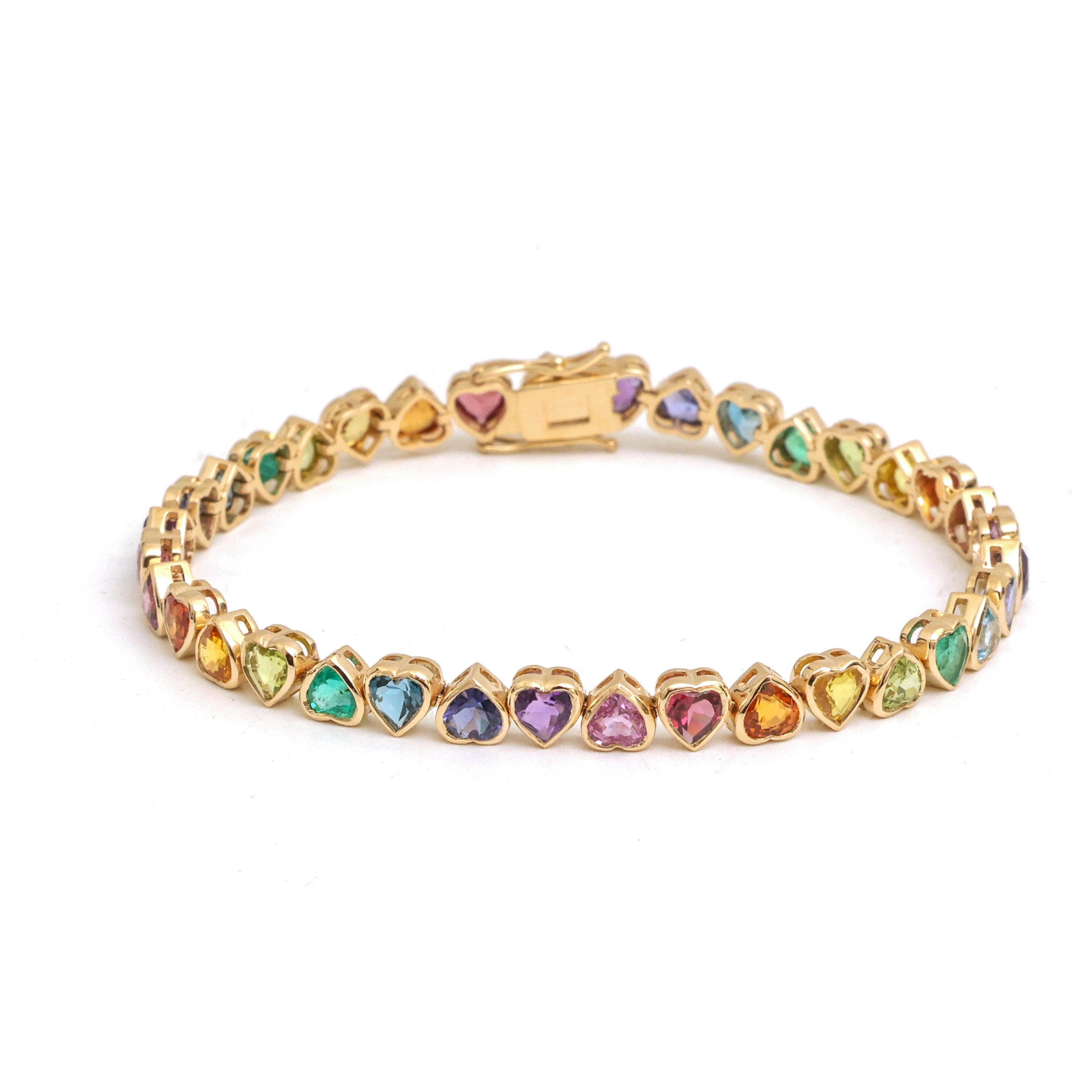JPBRC-1229/10626 Rainbow Gemstone Bracelet | 14K