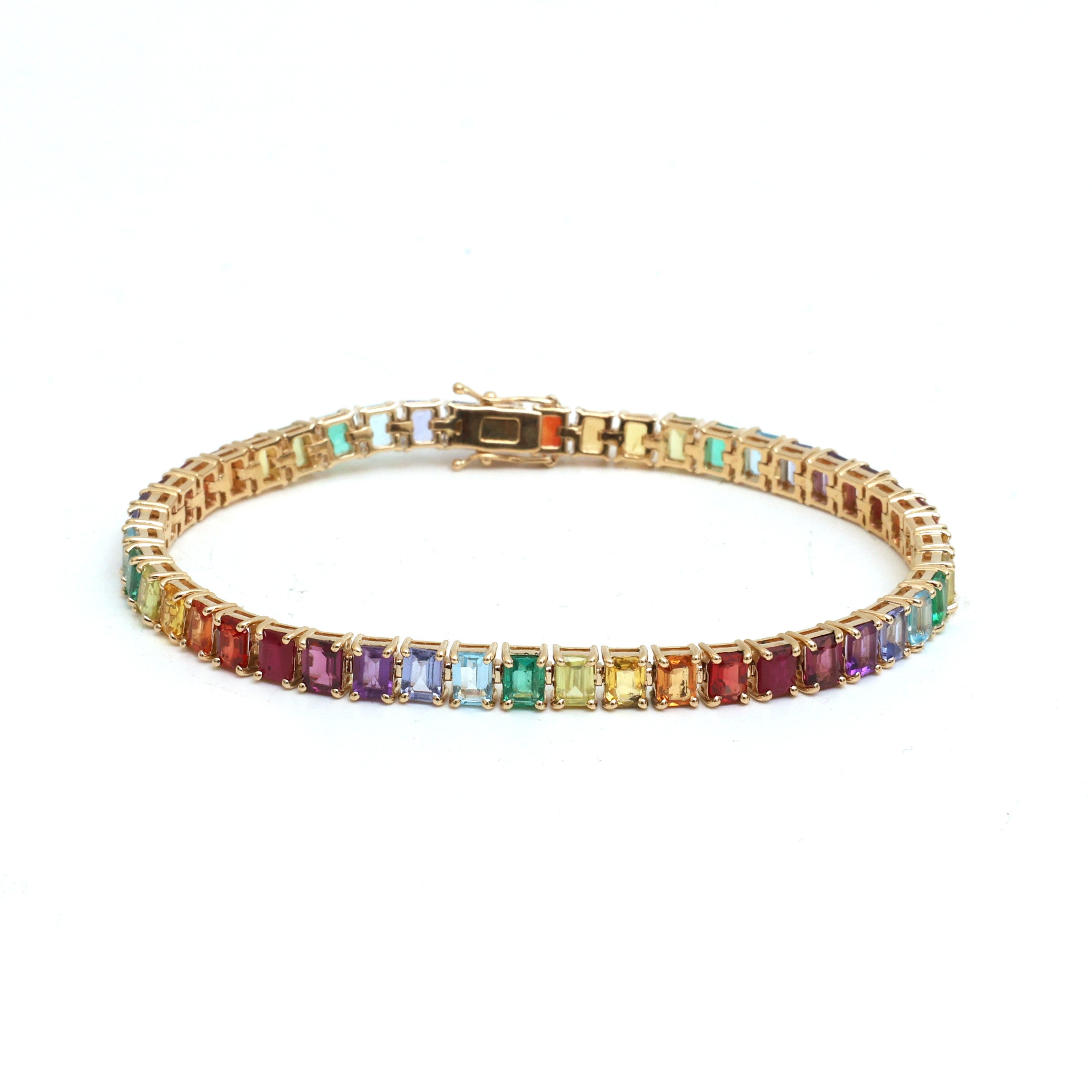 JPBRC-1232/10649 Rainbow Gemstone Bracelet | 14K
