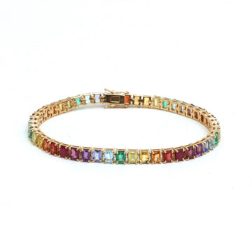 JPBRC-1232/10649 Rainbow Gemstone Bracelet | 14K