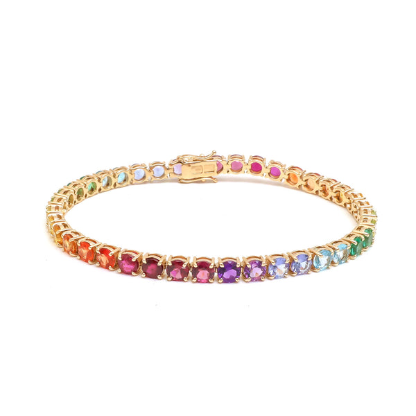 JPBRC-1234/10676 Rainbow Gemstone Bracelet | 14K