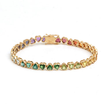 JPBRC-1237/10702 Rainbow Gemstone Bracelet | 18K