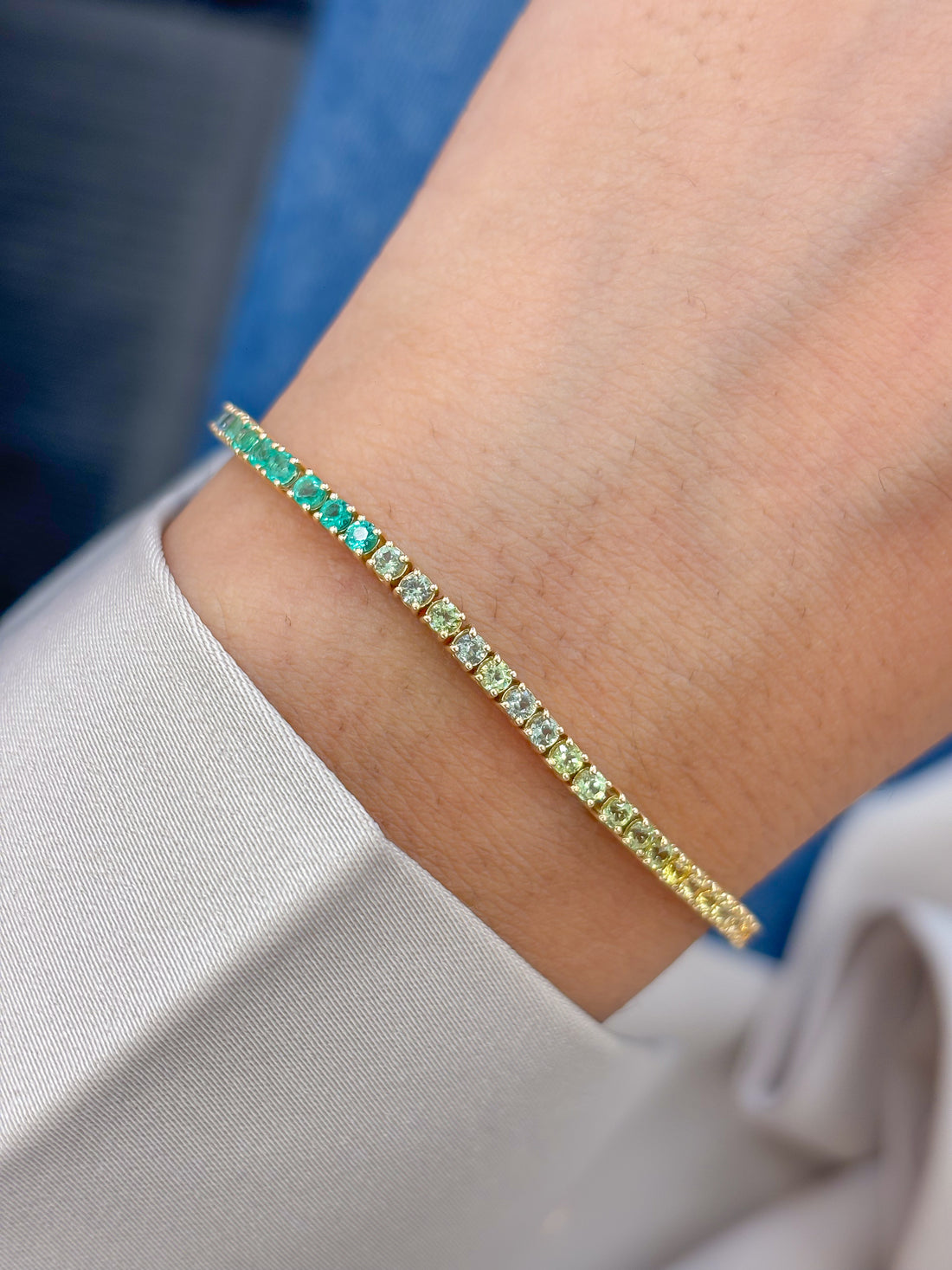 JPBRC-1238/10756 Rainbow Gemstone Bracelet | 14K
