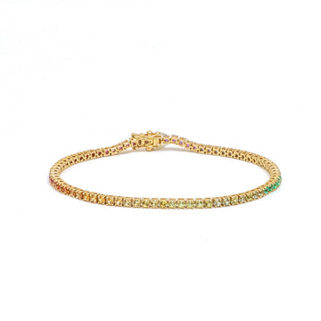 JPBRC-1238/10756 Rainbow Gemstone Bracelet | 14K