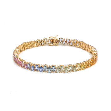 JPBRC-1239/10807 Rainbow Sapphire Bracelet | 14K