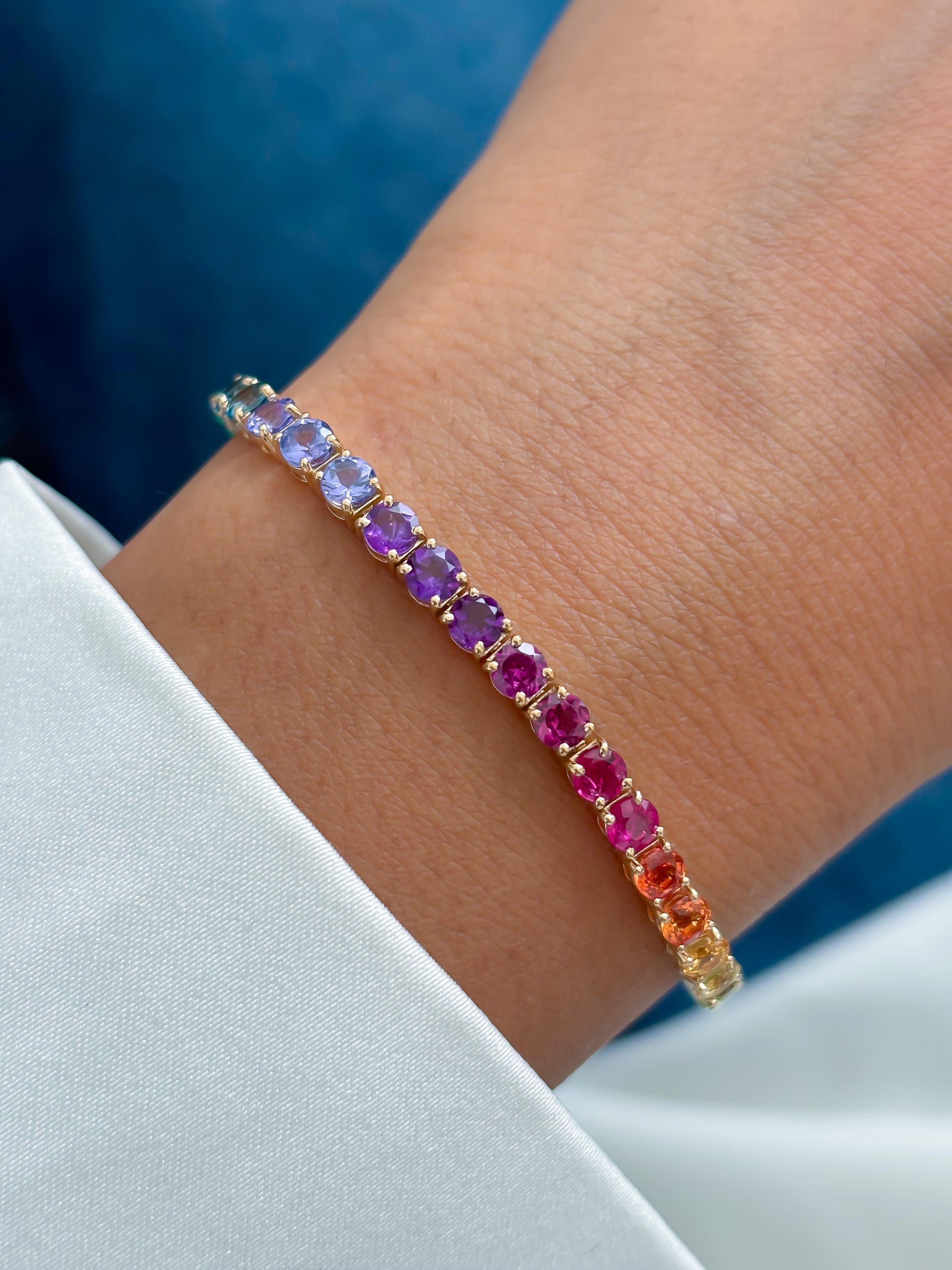 JPBRC-1240/10822 Rainbow Gemstone Bracelet | 14K