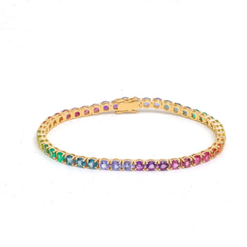 JPBRC-1240/10822 Rainbow Gemstone Bracelet | 14K