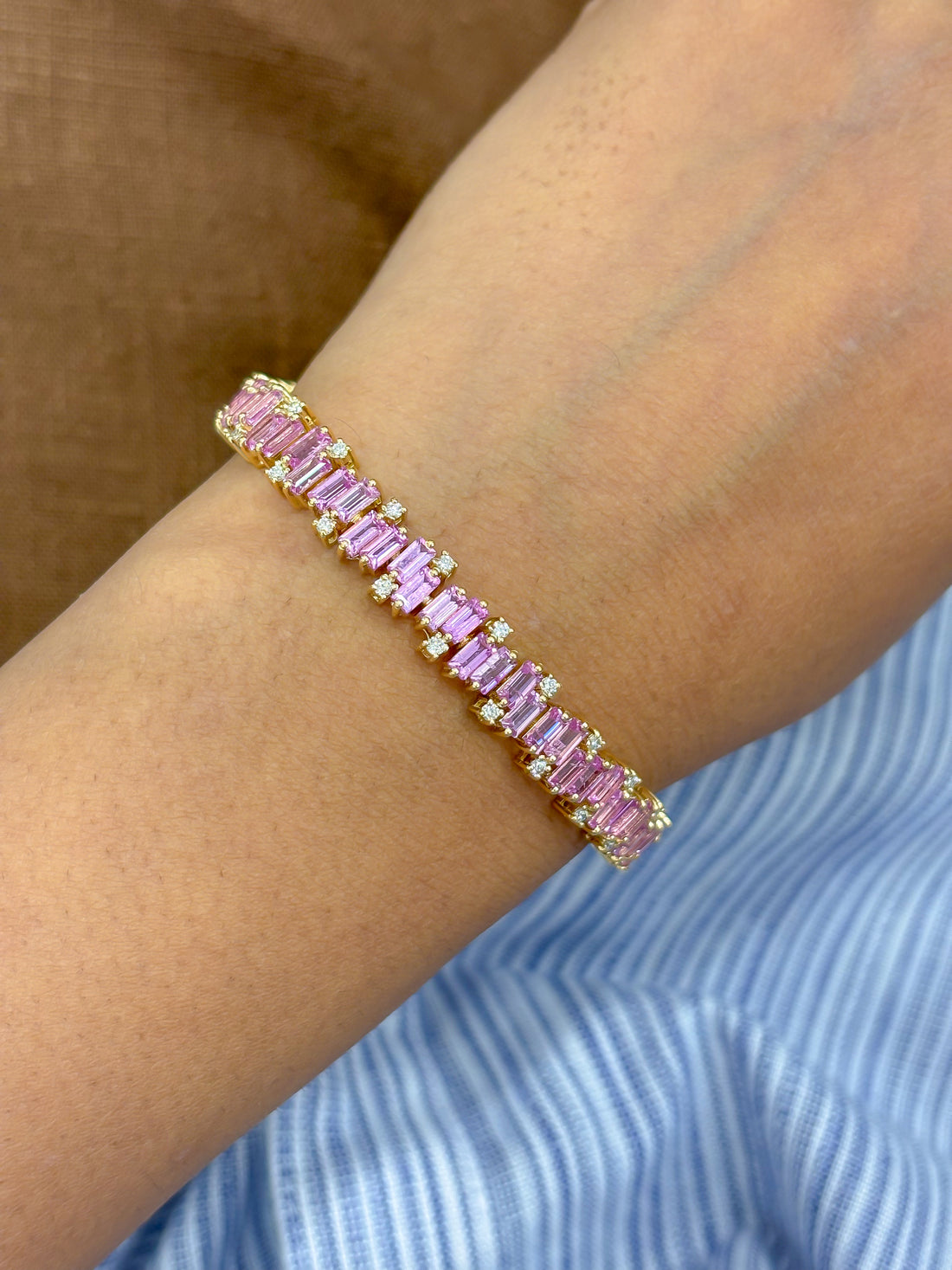 JPBRC-1244/10911 Pink Sapphire Diamond Bracelet | 18K