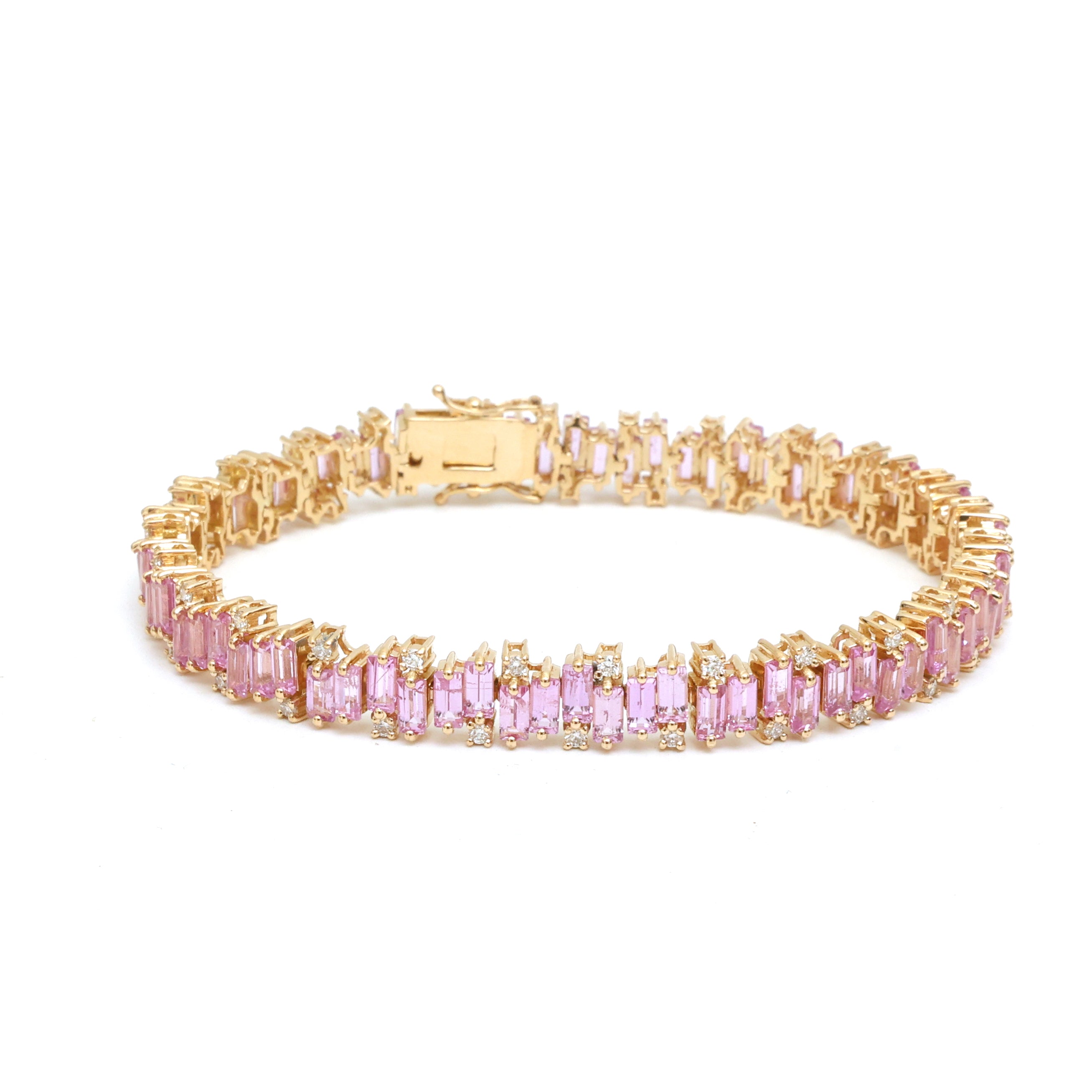 JPBRC-1244/10911 Pink Sapphire Diamond Bracelet | 18K