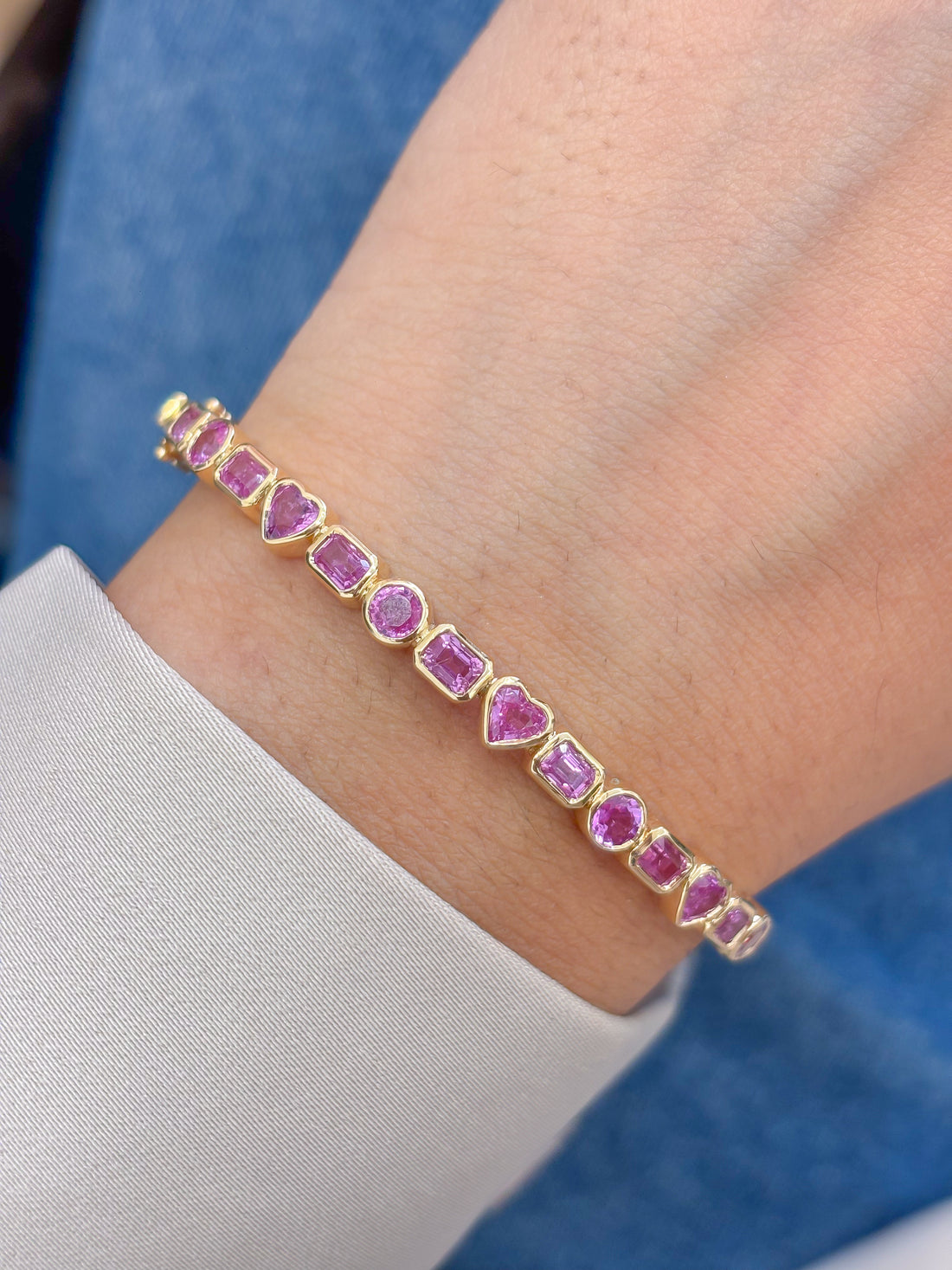 JPBRC-1252/11071 Pink Sapphire Bracelet | 14K