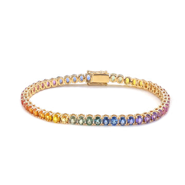JPBRC-1254/11154 Rainbow Sapphire Bracelet | 14K