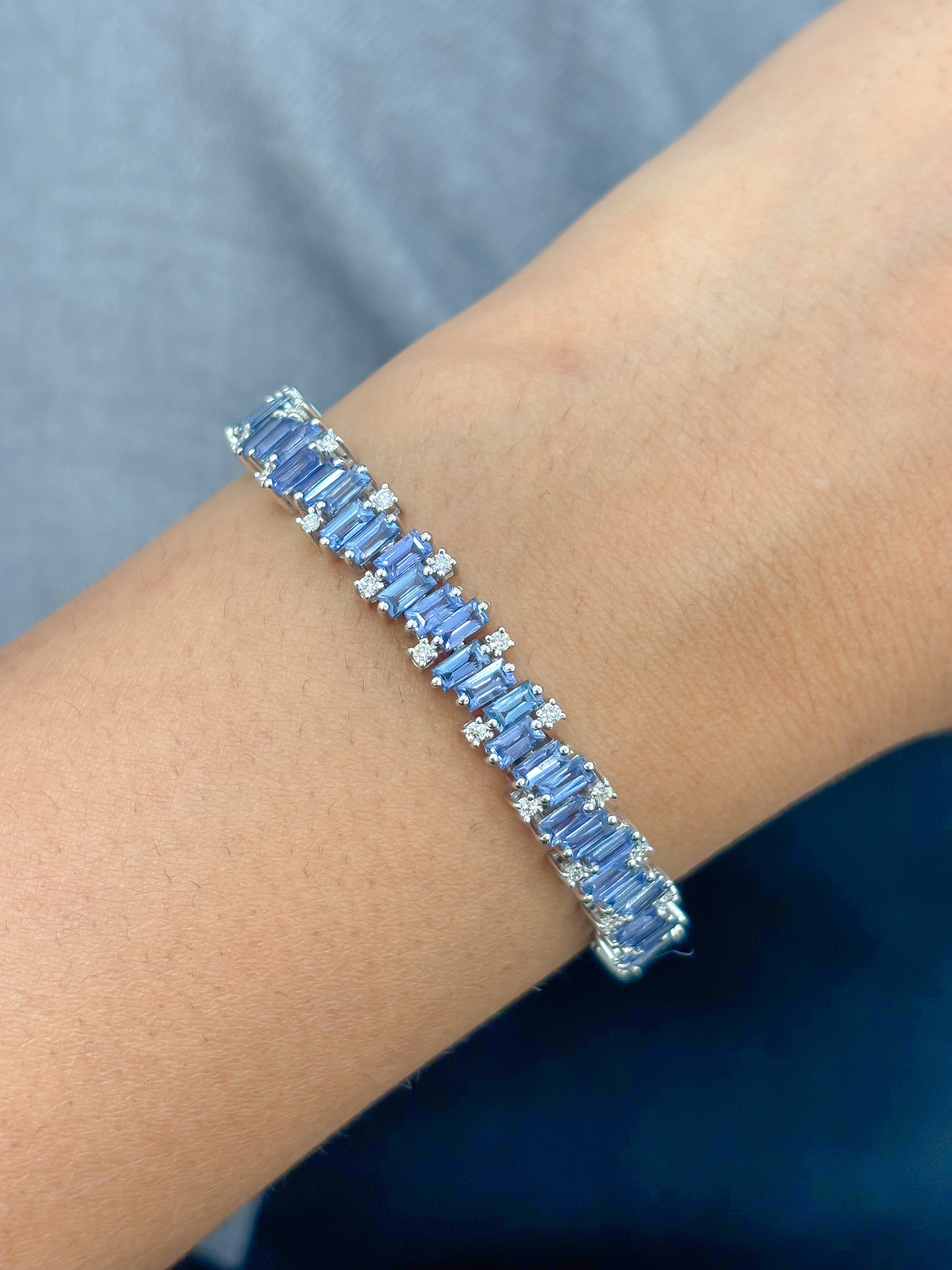 JPBRC-1255/11193 Blue Sapphire Diamond Bracelet | 18K