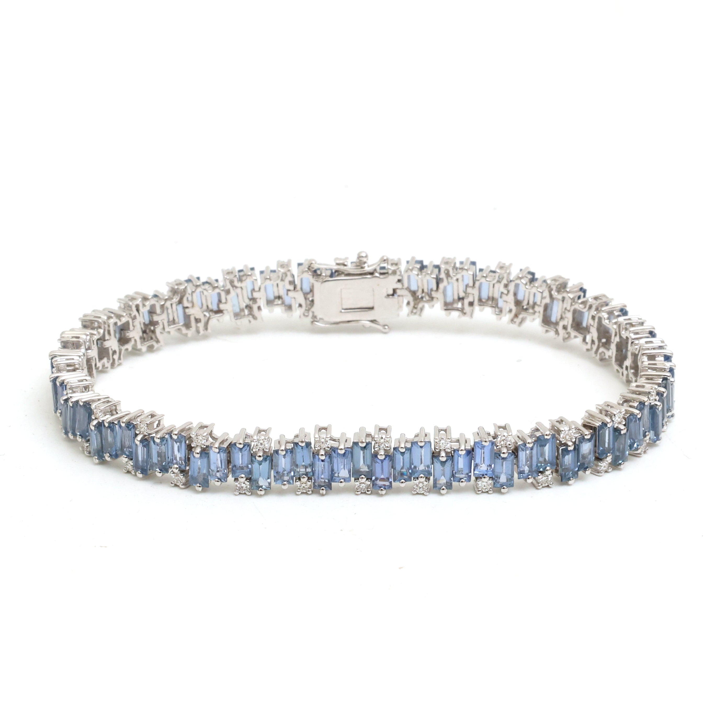 JPBRC-1255/11193 Blue Sapphire Diamond Bracelet | 18K
