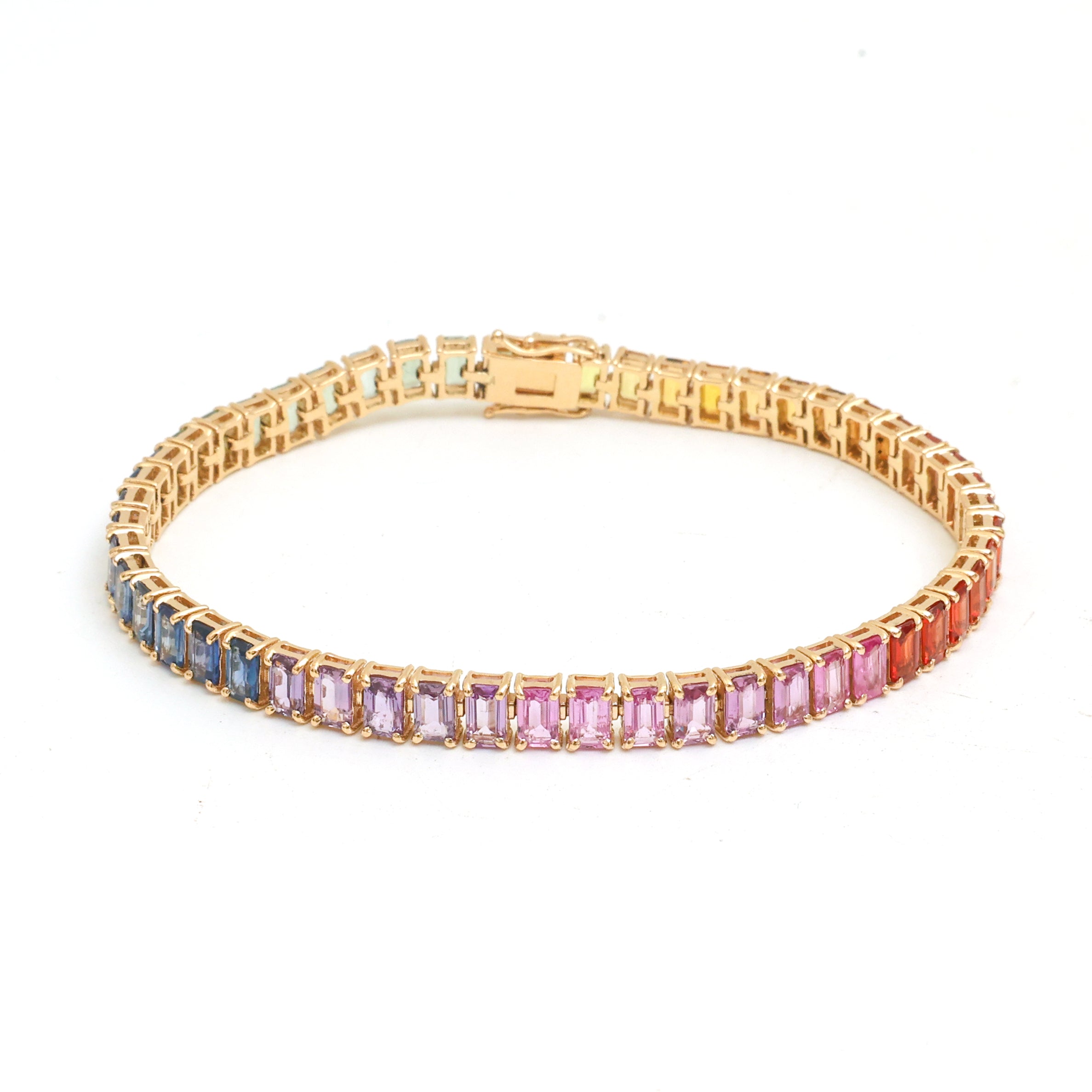 JPBRC-1260/11287 Rainbow Sapphire Bracelet | 14K