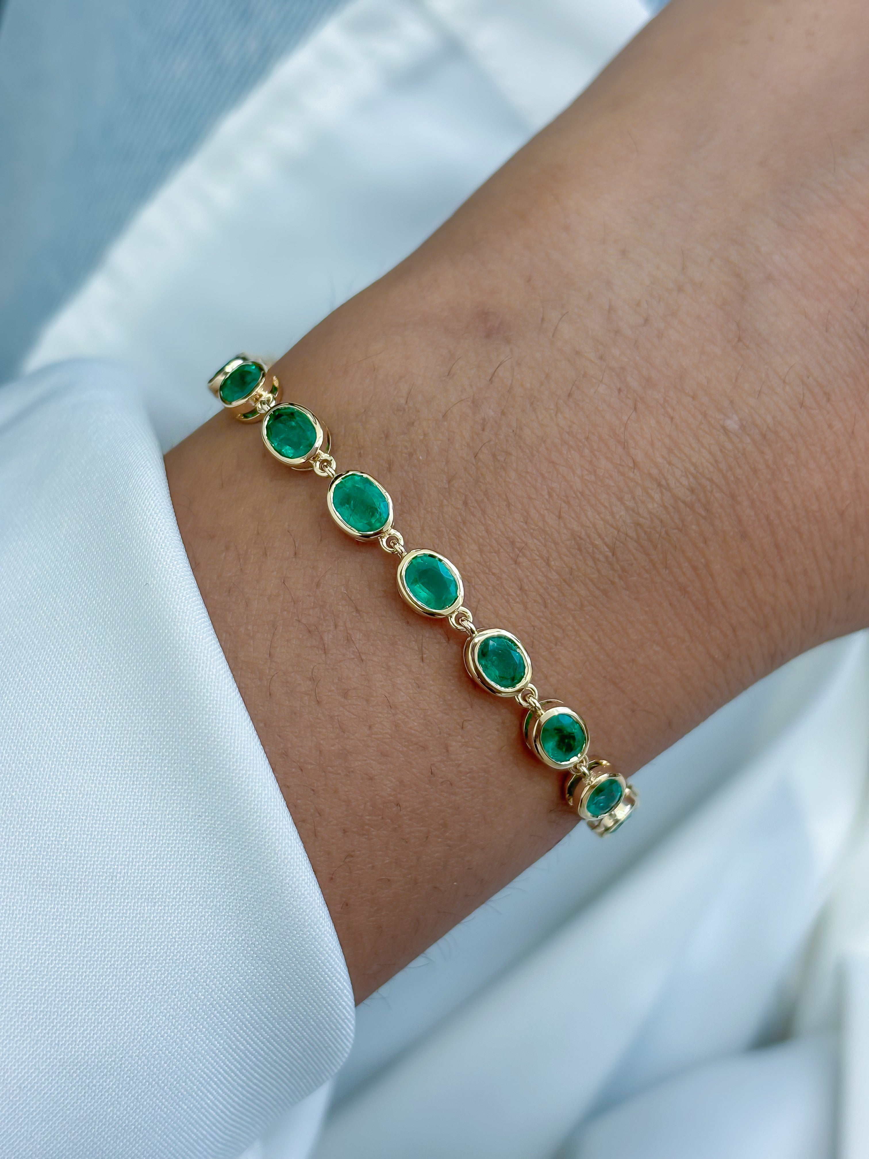 JPBRC-1261/11288 Emerald Bracelet | 14K