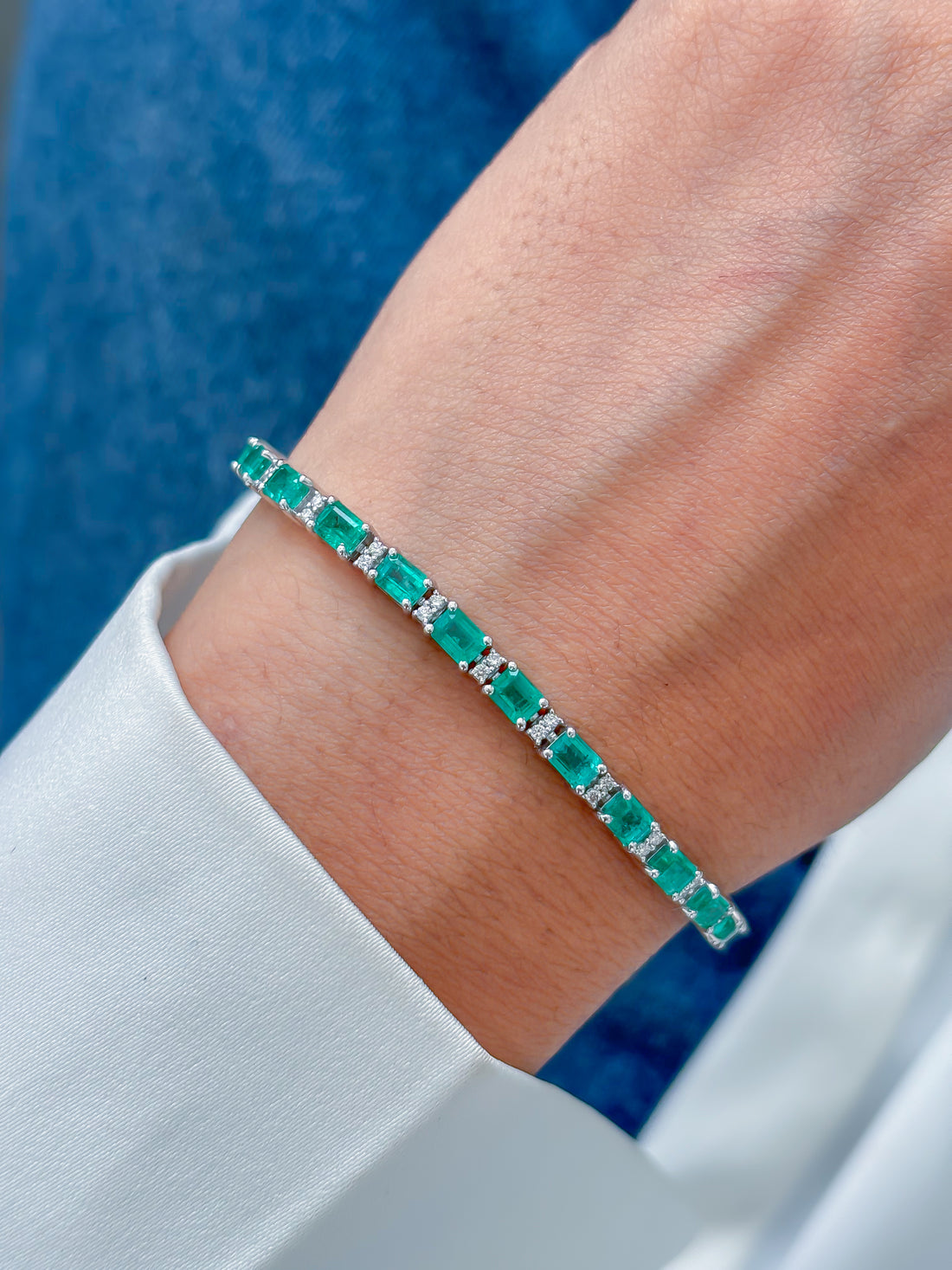 JPBRC-1262/11402 Emerald Diamond Bracelet | 18K