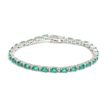 JPBRC-1262/11402 Emerald Diamond Bracelet | 18K