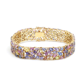 JPBRC-1264/11433 Rainbow Sapphire Diamond Bracelet | 14K