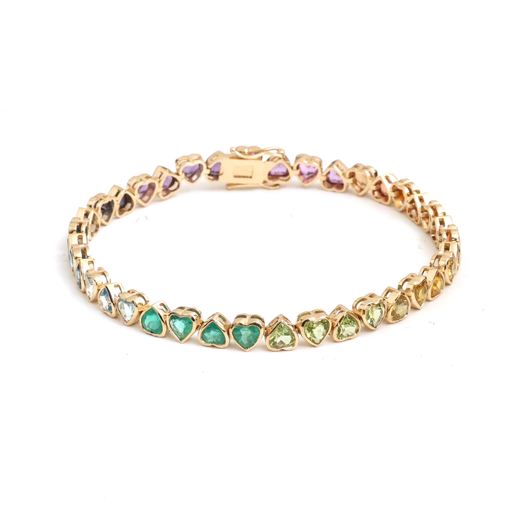 JPBRC-1265/11449 Rainbow Gemstone Bracelet | 14K
