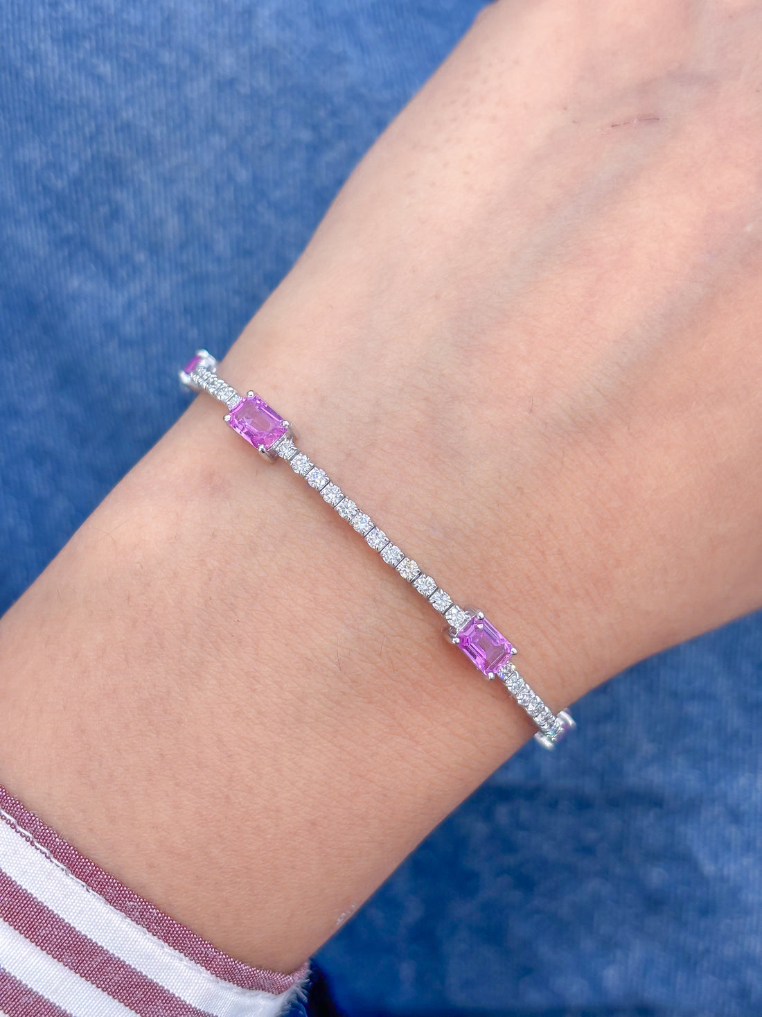 JPBRC-1267/11451 Pink Sapphire Diamond Bracelet | 18K