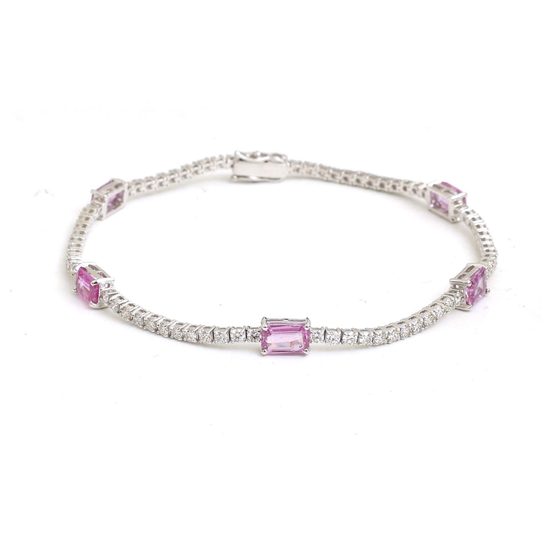 JPBRC-1267/11451 Pink Sapphire Diamond Bracelet | 18K