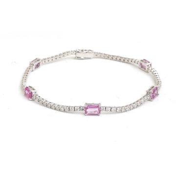 JPBRC-1267/11451 Pink Sapphire Diamond Bracelet | 18K