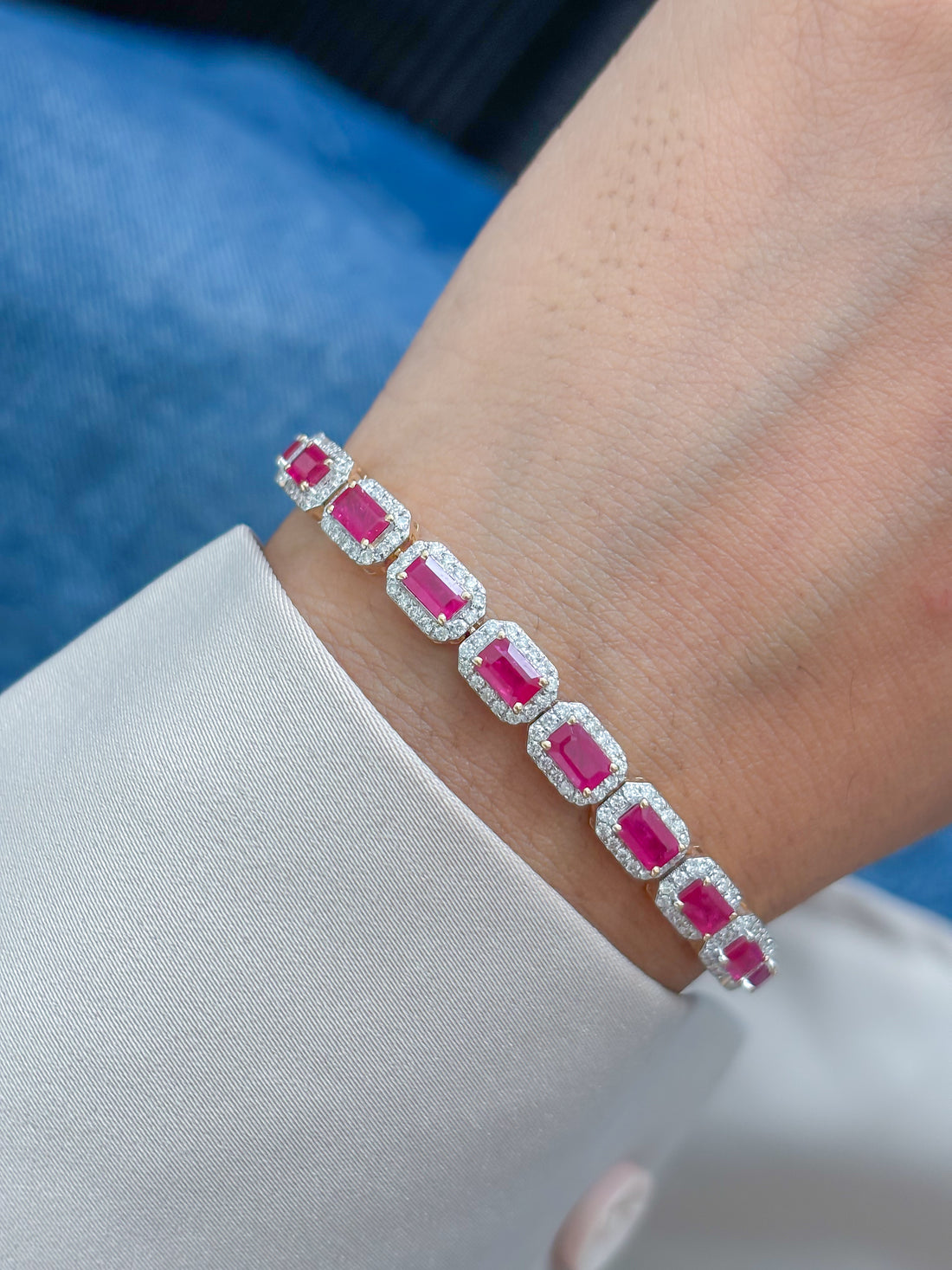 JPBRC-1273/11514 Ruby Diamond Bracelet | 14K