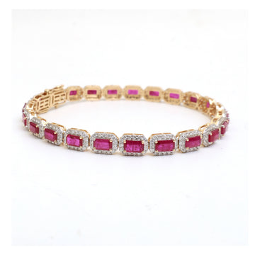 JPBRC-1273/11514 Ruby Diamond Bracelet | 14K