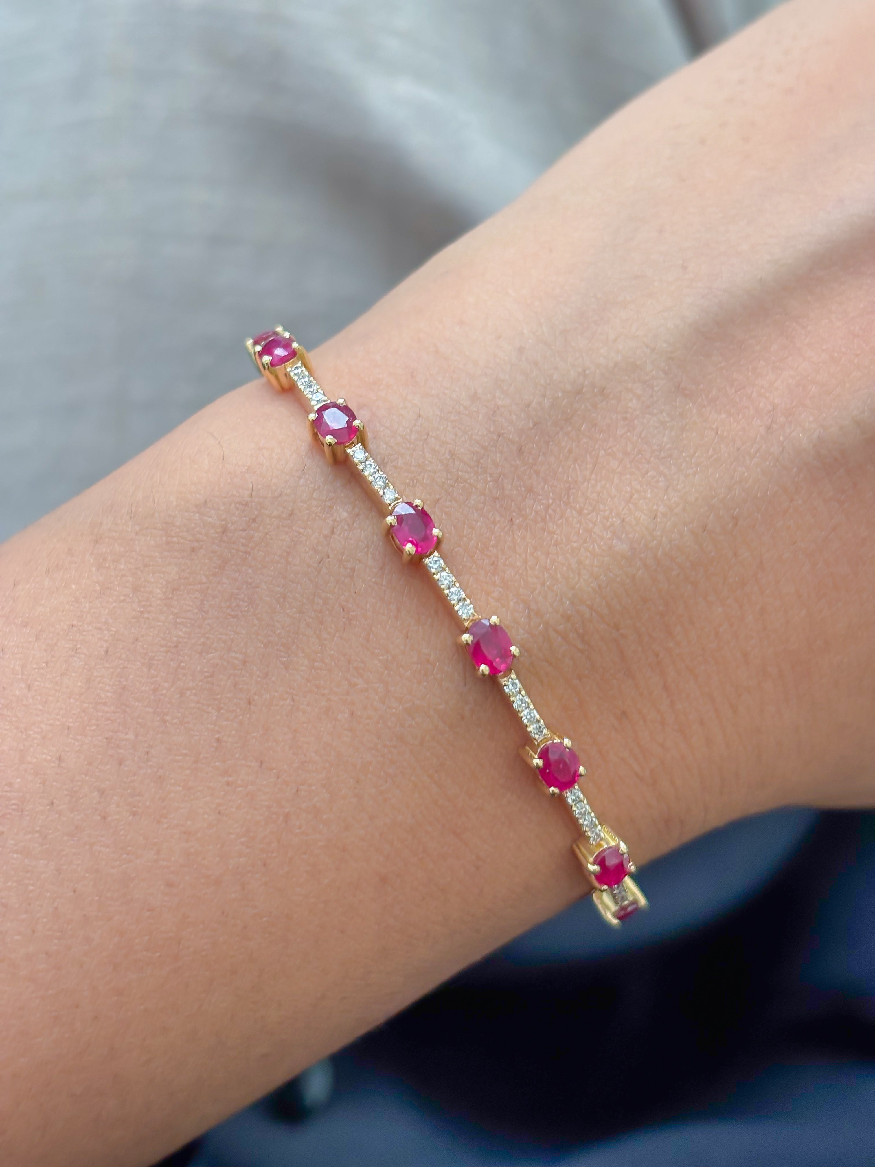 JPBRC-1275/11574 Ruby Diamond Bracelet | 18K