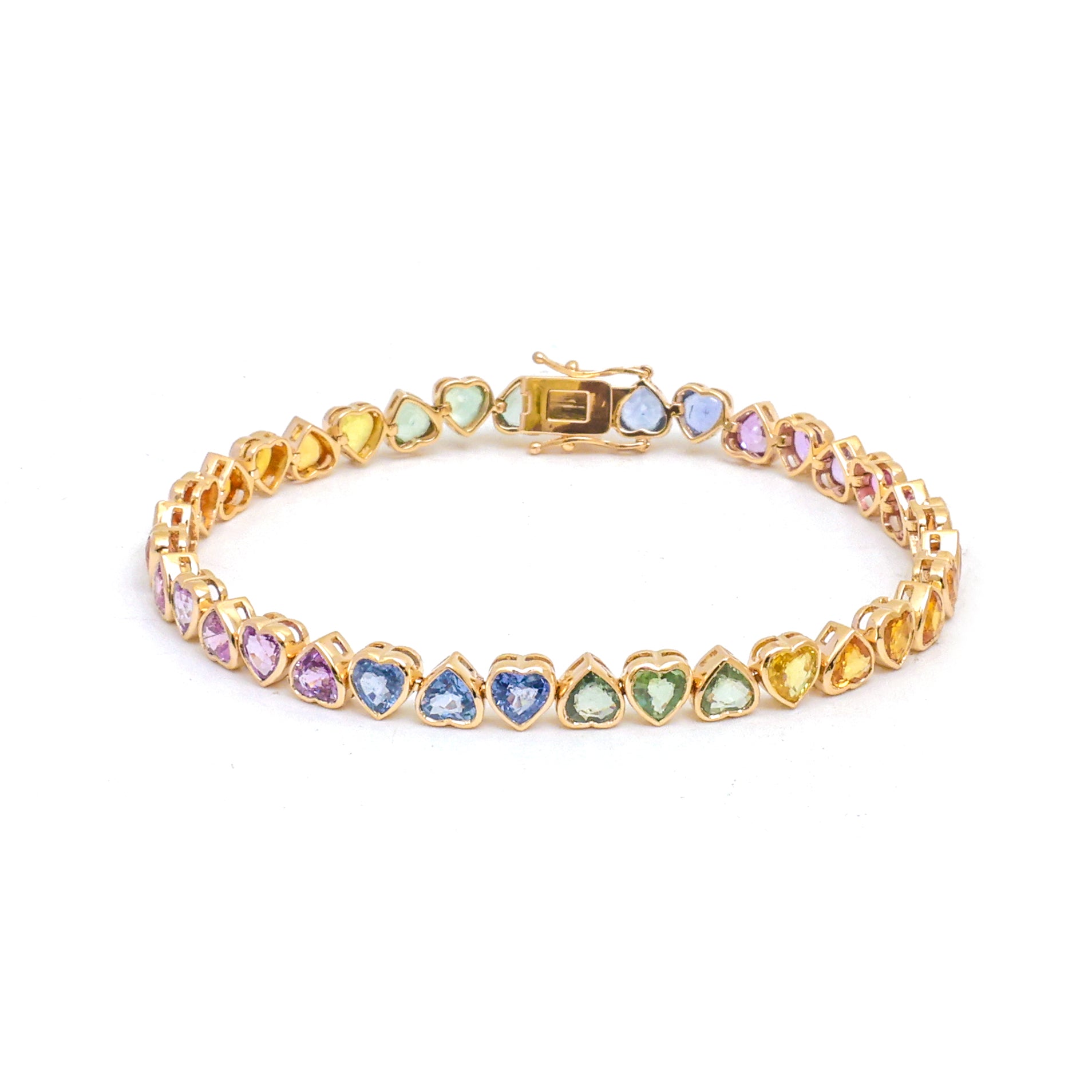JPBRC-1276/11575 Rainbow Sapphire Bracelet | 14K