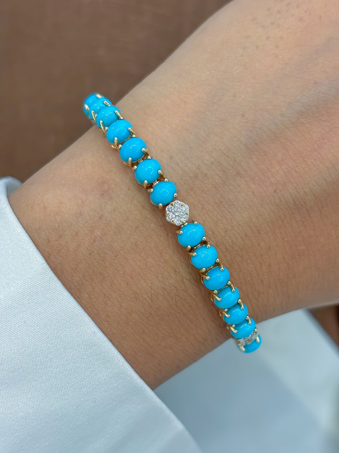 JPBRC-1278/11592 Turquoise Diamond Bracelet | 14K