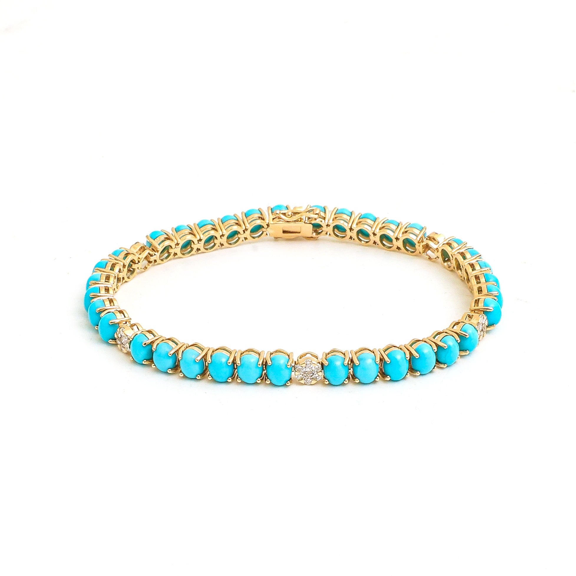 JPBRC-1278/11592 Turquoise Diamond Bracelet | 14K